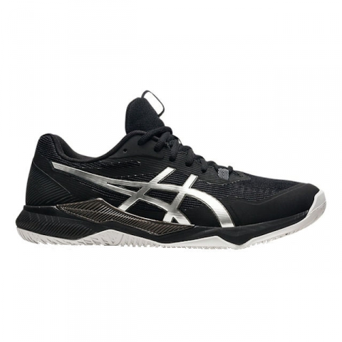 asics black and silver volleyball shoes