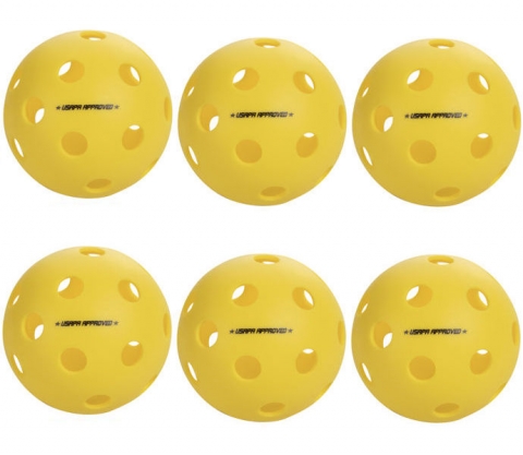 NEW ONIX FUSE INDOOR PICKLEBALLS  6 Pak  Yellow USAPA APPROVED 